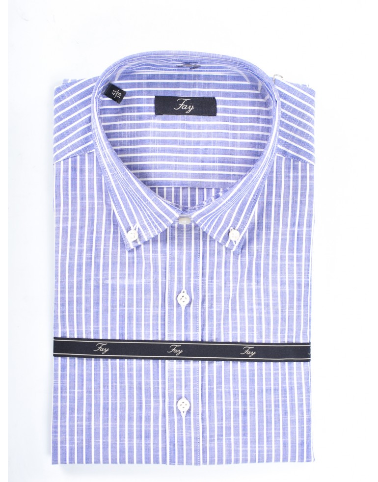 Camicia trama lino Uomo Fay 3184