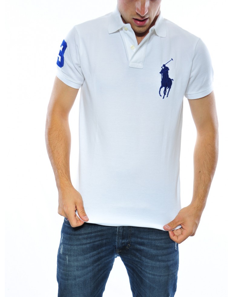 Polo custom big pony Uomo Polo ralph lauren WHITE/ACTIVE