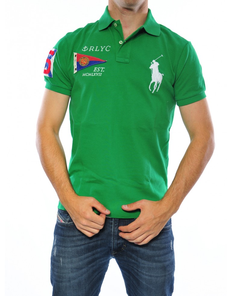 Polo bandiera yacht Uomo Polo ralph lauren GREEN GRASS
