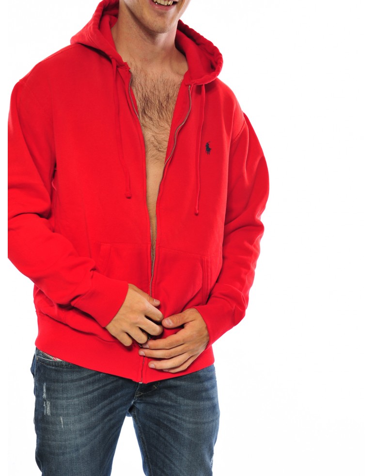 Felpa full zip cappuccio Uomo Polo ralph lauren RL 2000 RED